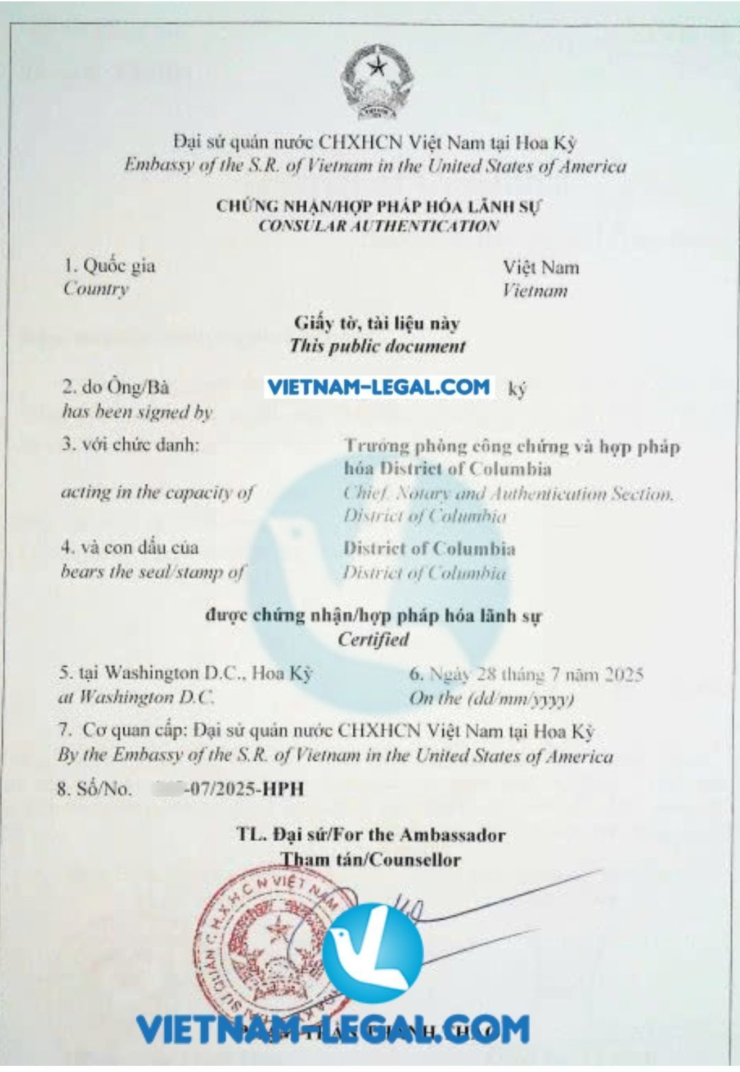 Bằng mỹ dùng tại VN