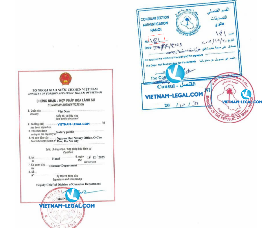 CO packing list invoice VN đi Iraq1