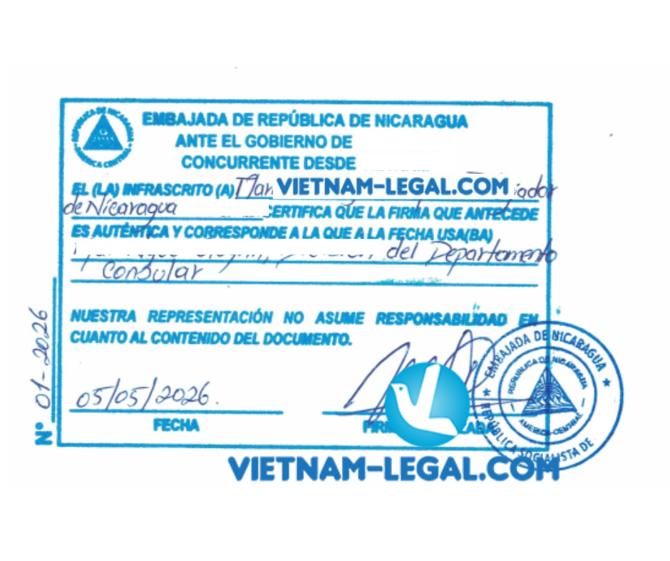 Giấy chứng nhận sản xuất VN Nicaragua 05 05 26