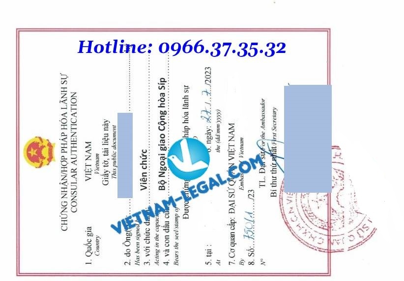 Kết quả hợp pháp hóa Công hàm kết hôn cấp tại Síp sử dụng tại Việt Nam ngày 27 7 2023 1