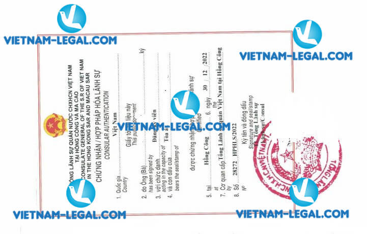 Kết quả hợp pháp hóa lãnh sự Bằng Trung Quốc sử dụng tại Việt Nam ngày 30 12 2022