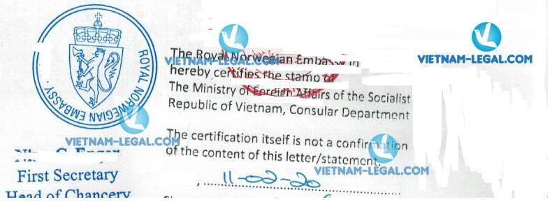 Legalization Result of Birth Certificate from Vietnam for use in Norway on 12 02 2020