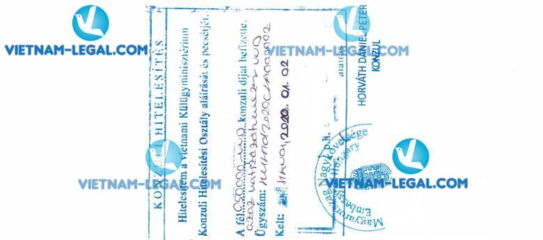 Legalization Result of Birth Certificate in Vietnam for use in Hungary 2nd January 2020