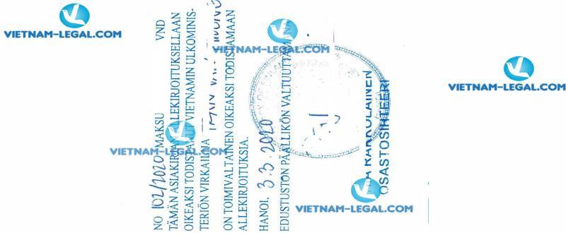 Legalization Result of Birth Certificate issued in Vietnam for use in Finland 03 03 2019