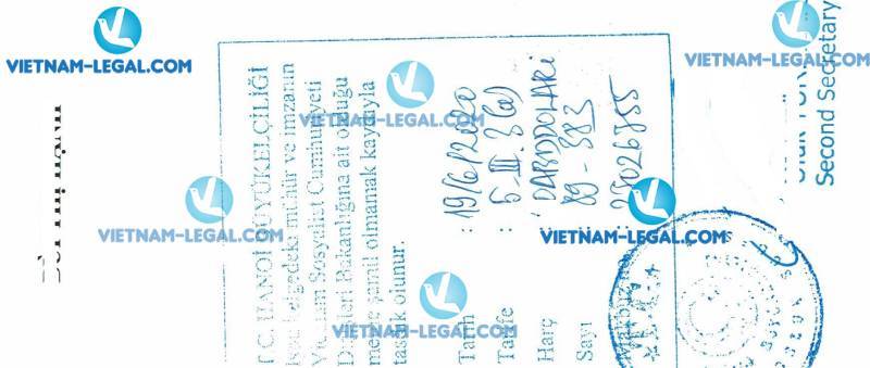 Legalization Result of Business Registration Certificate in Vietnam use in Turkey on 19 06 2020