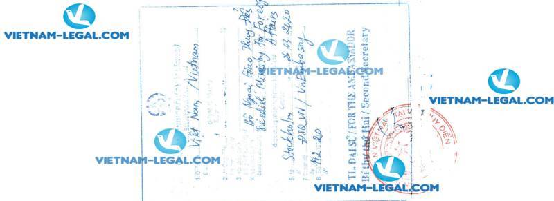 Legalization Result of Certificate of Compliance in Sweden for use in Vietnam on 26 03 2020