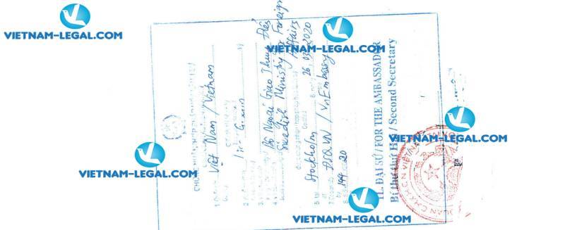 Legalization Result of Company Document in Sweden for use in Vietnam on 26 03 2020