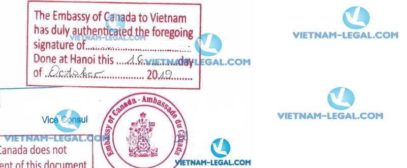 Legalization Result of Excerpts on civil status correction from Vietnam for use in Canada October 2019