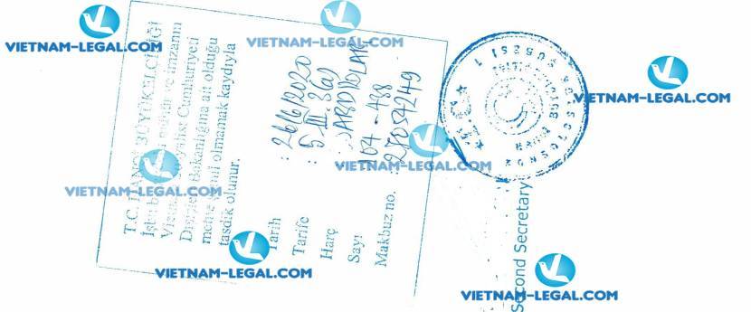 Legalization Result of Exporter Registry Form in Vietnam use in Turkey on 26 06 2020