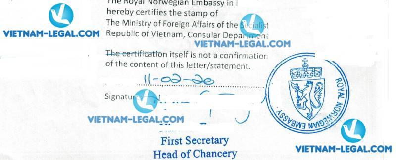 Legalization Result of Household Book from Vietnam for use in Norway on 12 02 2020