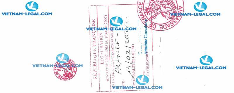 Legalization Result of Identification Card issued in Vietnam for use in France 14 02 2019