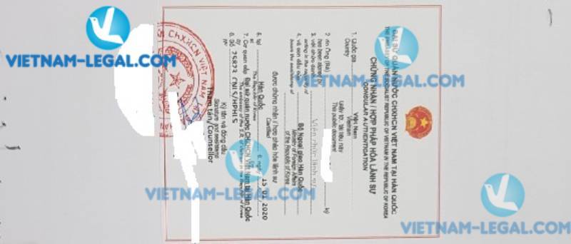 Legalization Result of Korean Working Certificate for use in Vietnam January 15th 2020