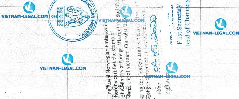Legalization Result of Marriage Certificate from Vietnam for use in Norway on 04 05 2020