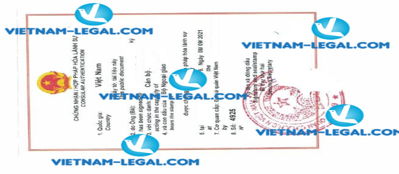 Result Certification of Tax 2021 issued in Ireland for use in Vietnam on 08 09 2021