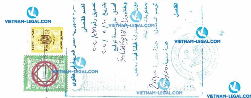 Result of Certificate of Origin in Vietnam for use in Egypt on 07 08 2020