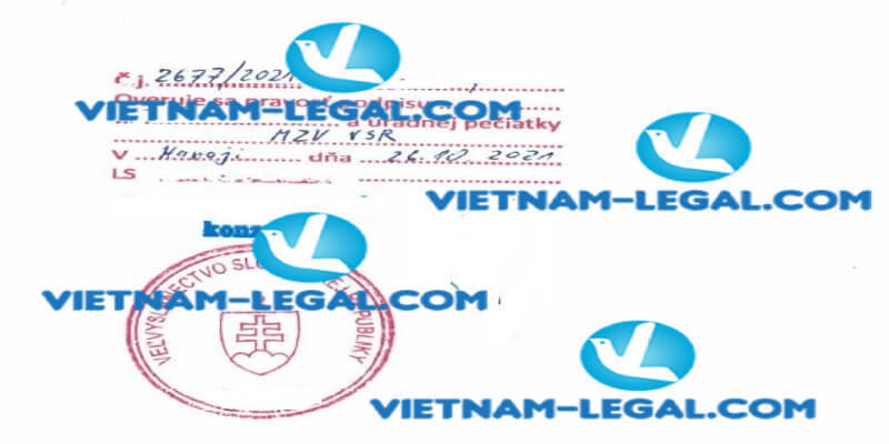 Result of Certificate of no criminal record issued in Vietnam for use in Slovakia on 26 10 2021