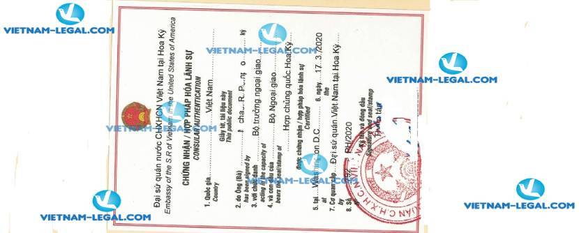 Result of License to Practice from California the USA for use in Vietnam on 17 03 2020
