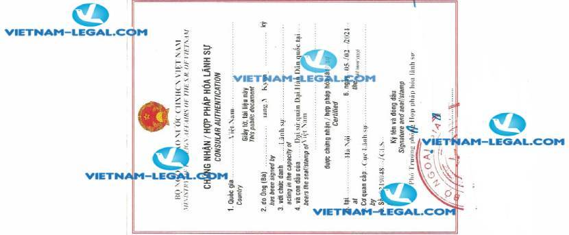 Result of Police Check in Korea for use in Vietnam on 05 02 2021