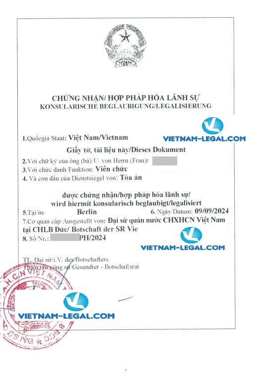 Results of consular legalization documents issued in Germany ...