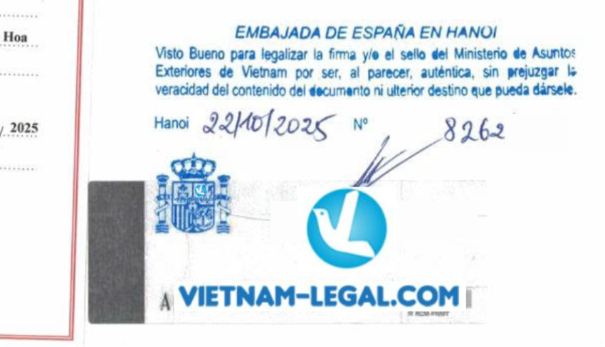 Giấy tờ VN dùng tại Tây Ban Nha Giấy kết hôn