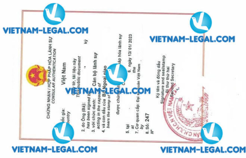 Kết quả hợp pháp hóa Xác nhận kinh nghiệm cấp tại Lào sử dụng tại Việt Nam ngày 13 1 2023