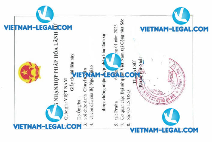 Kết quả hợp pháp hóa lãnh sự Bằng cấp tại Séc sử dụng tại Việt Nam ngày 13 1 2023