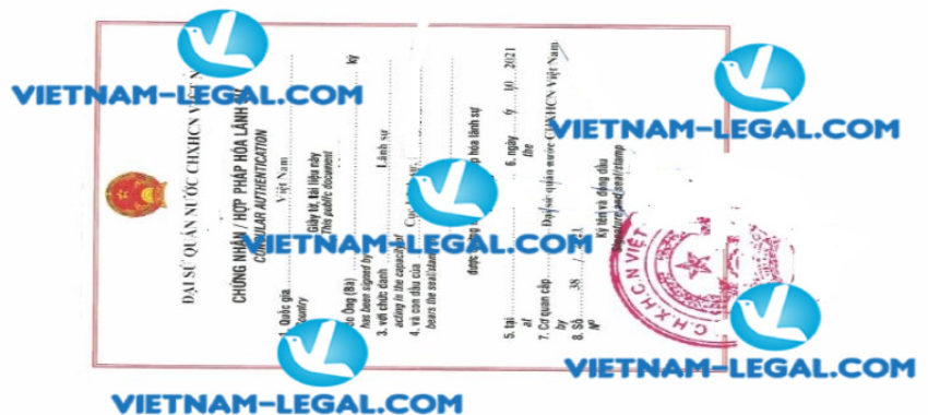 Legalization Result of Certificate of Incorporation issued in Malaysia for use in Vietnam on 06 10 2021