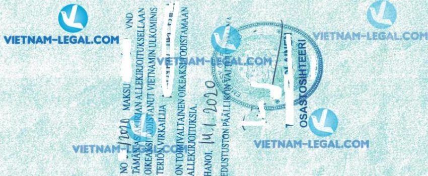 Legalization Result of Extract of the Birth Certificate issued in Vietnam for use in Finland 14th January 2019