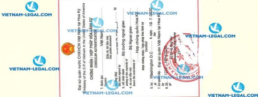 Legalization Result of Selling License of Illinois State the US for use in Vietnam on 10 07 2020