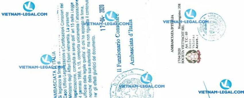 Legalization Result of Shareholders List in Vietnam for use in Italia on 17 04 2020