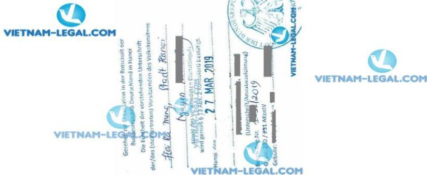 Legalization Result of Vietnamese Birth Certificate for use in Germany March 2019