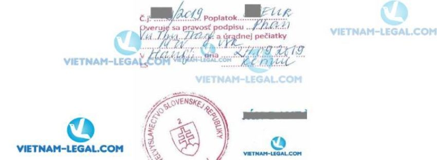 Legalization Result of Vietnamese Police Certificate for use in Slovakia September 2019