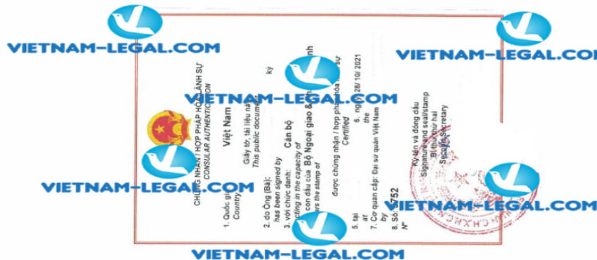 Legalization result of University Diploma issued in the UK for use in Vietnam on 28 10 2021