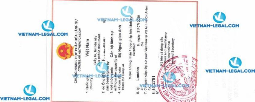 Result of Companys Letter of the UK for use in Vietnam on 31 07 2020