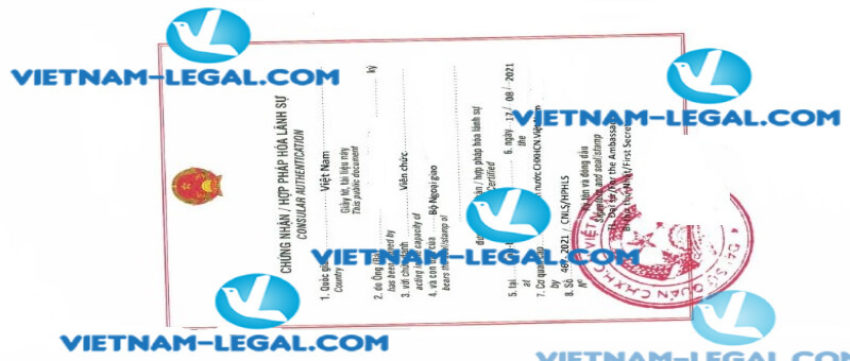 Result of Working Experience Confirmation no 467 issued in Australia for use in Vietnam on 17 08 2021