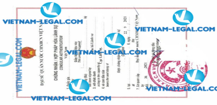 Legalization Result of Certificate of Attendance issued in Malaysia for use in Vietnam on 22 9 2021