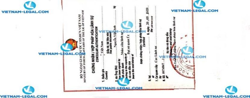 Legalization Result of Current and Historical Company Extract of Australia for use in Vietnam on 20 05 2020