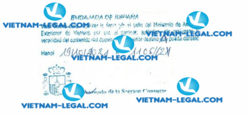 Legalization Result of Health Check Report issued in Vietnam for use in Spain on 19 10 2021
