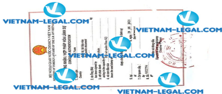 Result of Affidavit issued by Embassy of the United States of America for use in Vietnam on 28 08 2021