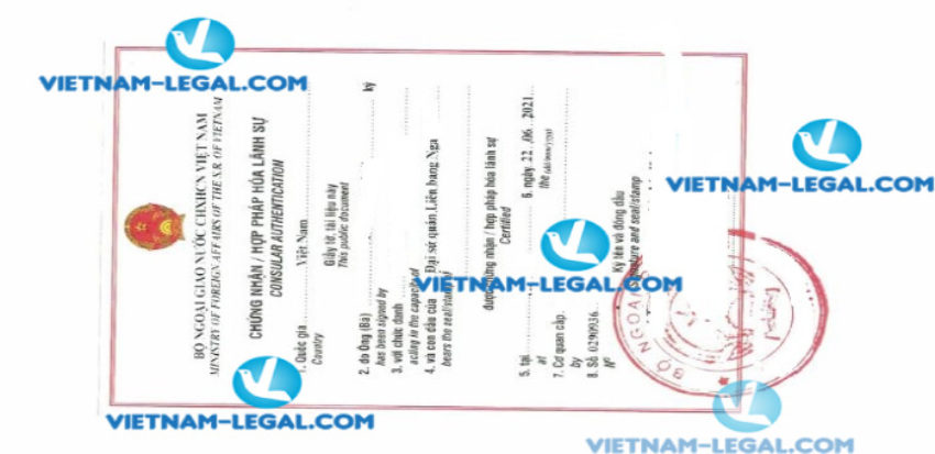 Result of Birth Certificate issued in Russia for use in Vietnam on 22 6 2021