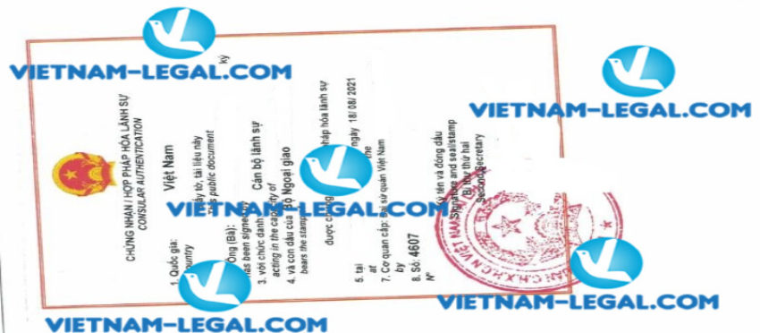 Result of C1 Certificate issued in UK for use in Vietnam on 18 8 2021