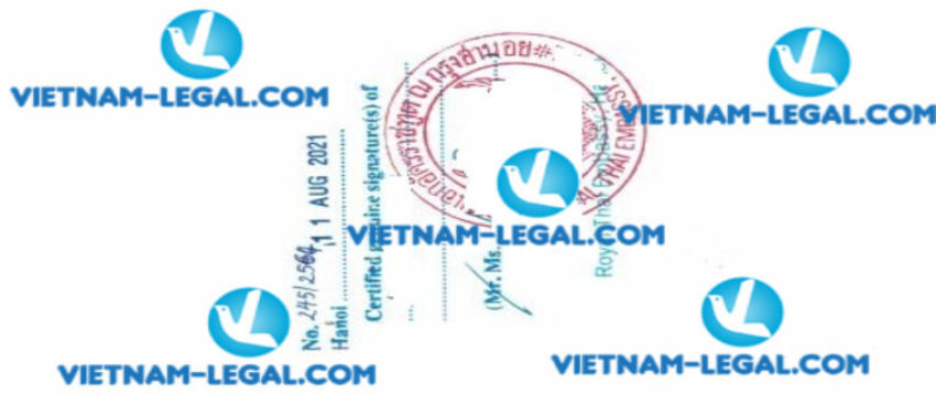 Result of Confirmation about tax amount paid to State Budget issued in Vietnam for use in Thailand on 11 08 2021
