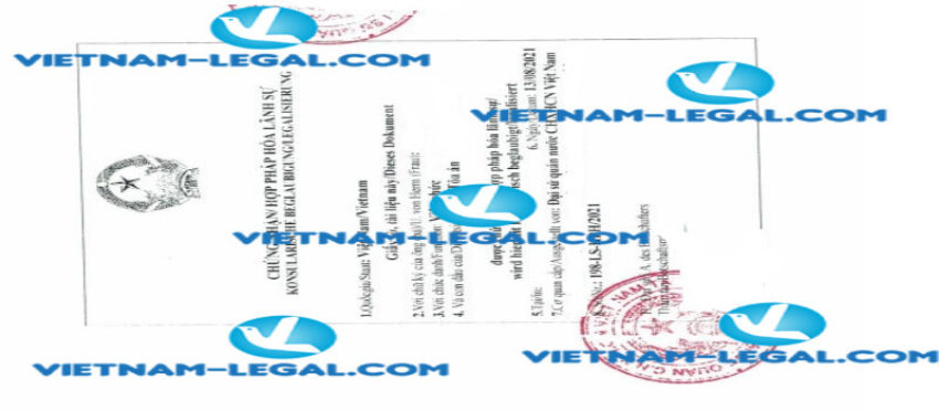 Result of Letter of Authorization issued in Germany for use in Vietnam on 13 08 2021