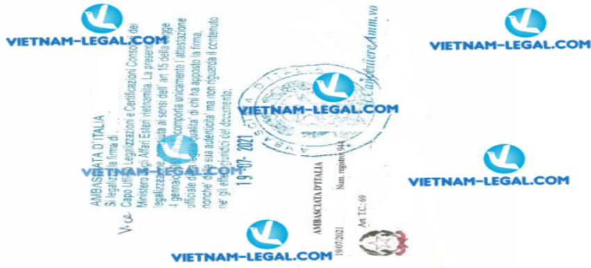 Result of List of Boards Members issued in Vietnam for use in Italia on 19 07 2021