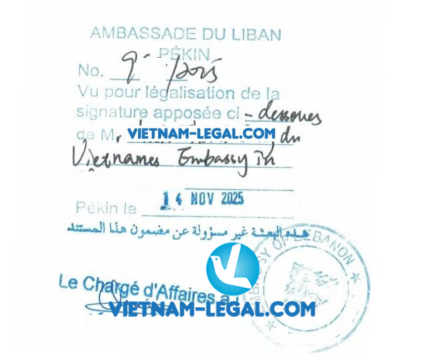 Xác nhận tình trạng hôn nhân VN dùng tại Lebanon