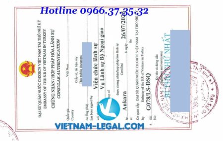 Kết quả hợp pháp hóa lãnh sự Xác nhận kinh nghiệm Thổ Nhĩ Kỳ sử dụng tại Việt Nam ngày 26 7 2023 1