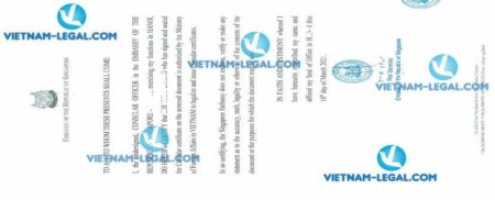 Legalization Result of Bill of Sales issued in Vietnam Company for use in Singapore on 18 03 2021