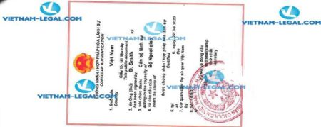 Legalization Result of Company documents in Independent State of Samoa for use in Vietnam on 22 04 2020