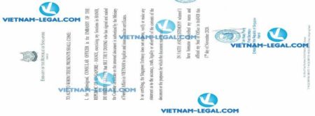 Legalization Result of Passport issued in Vietnam for use in Singapore on 17 11 2020