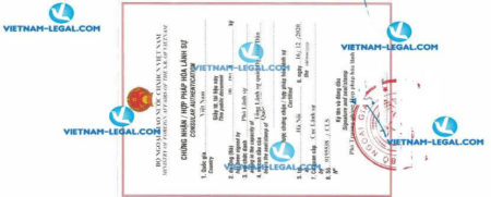 Legalization Result of Single Status Certificate of South Korea for use in Vietnam 16 11 2020